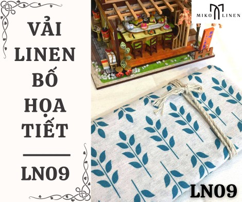 Vải linen bố họa tiết lá đơn - LN09