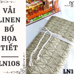 Vải linen bố họa tiết hình kim cương nâu - LN108