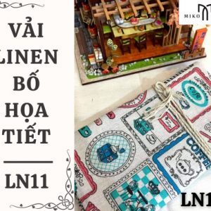 Vải linen bố họa tiết coffee - LN11