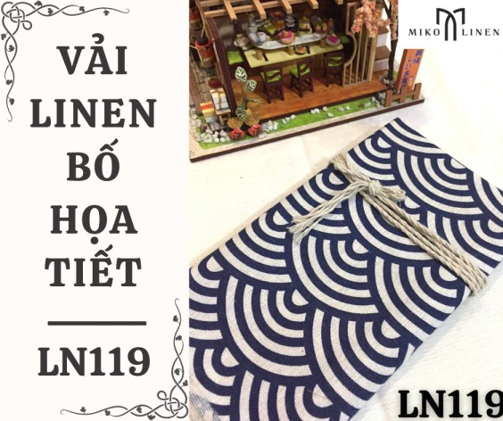 Vải linen bố họa tiết vân mây Nhật - LN119