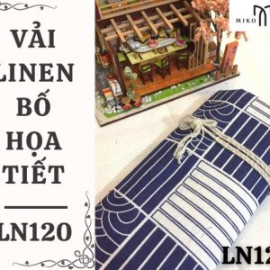 Vải linen bố họa tiết ô vuông Nhật - LN120