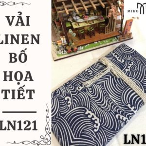 Vải linen bố họa tiết sóng Nhật - LN121