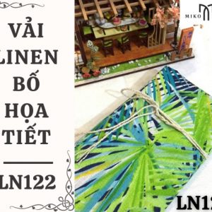 Vải linen bố họa tiết lá phong cách Tropical - LN122