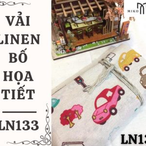 Vải linen bố họa tiết xe ô tô - LN133