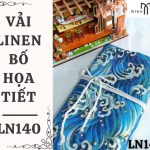 Vải linen bố họa tiết sóng xanh - LN140