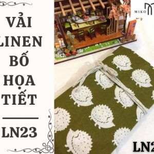 Vải linen bố họa tiết nhím - LN23