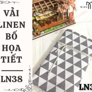 Vải linen bố họa tiết tam giác xám - LN38