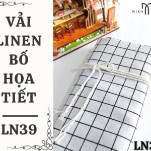 Vải linen bố họa tiết caro trắng nhỏ - LN39