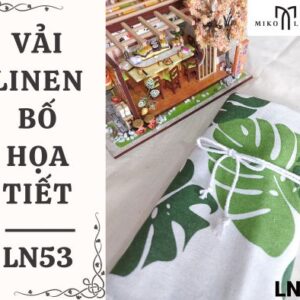 Vải linen bố họa tiết lá trầu bà - LN53