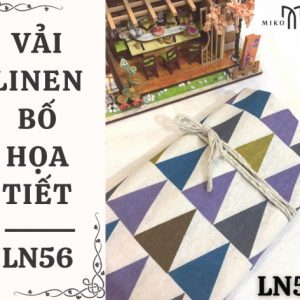 Vải linen bố họa tiết tam giác 3 màu - LN56