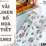 Vải linen bố họa tiết hoa nhí màu hồng - LN63