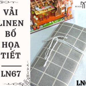 Vải linen bố họa tiết caro xám - LN67