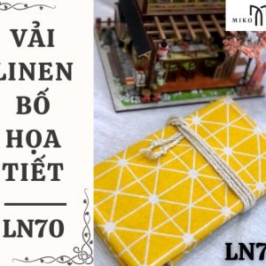 Vải linen bố họa tiết sọc vàng - LN70