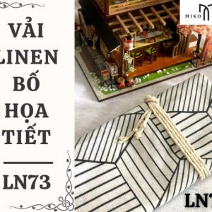 Vải linen bố họa tiết sọc 3D trắng - LN73