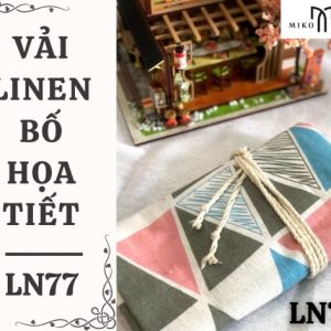 Vải linen bố họa tiết tam giác hồng - LN77