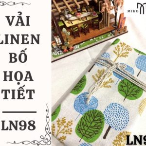 Vải linen bố họa tiết cây tròn 3 màu - LN98