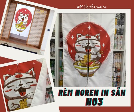 rèm noren nền vải thật N03