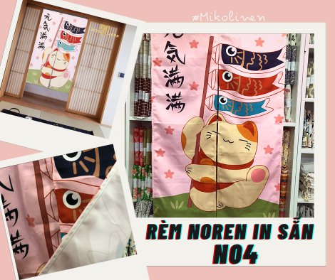 rèm noren nền vải thật N04