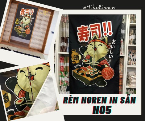 rèm noren nền vải thật N05