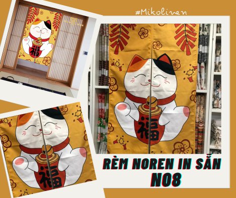 Rèm noren nền vải thật N08