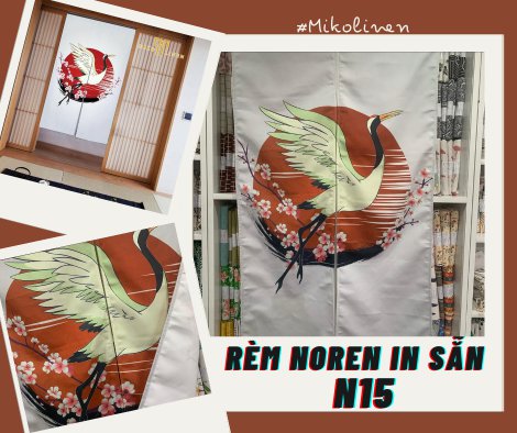 Rèm noren nền vải thật N15