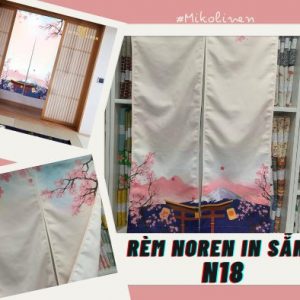 Rèm noren nền vải thật N18