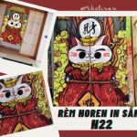 Rèm noren nền vải thật N22