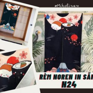 Rèm noren nền vải thật N24