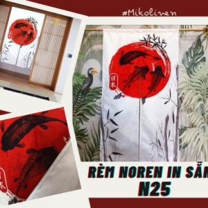 Rèm noren nền vải thật N25