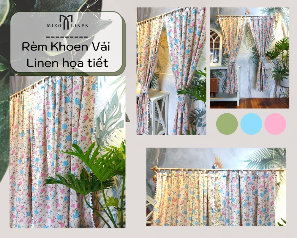 Rèm khoen vải Linen bố - LN146