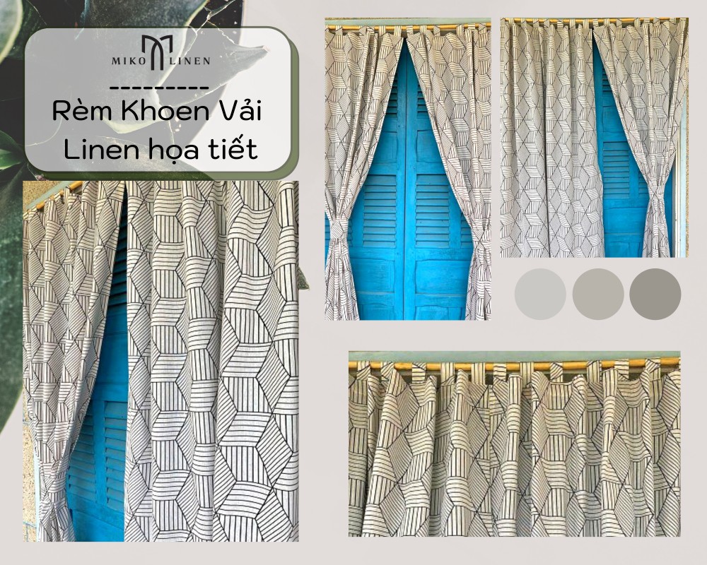 Rèm khoen vải Linen bố - LN73