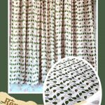 rèm thắt nơ vải linen họa tiết