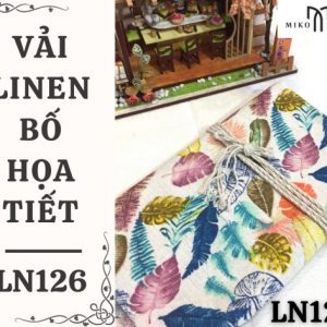 Vải linen bố họa tiết lông vũ nhiều màu - LN126