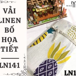 Vải linen bố họa tiết trái thơm - LN141