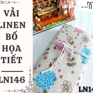 Vải linen bố họa tiết hoa cẩm tú cầu - LN146