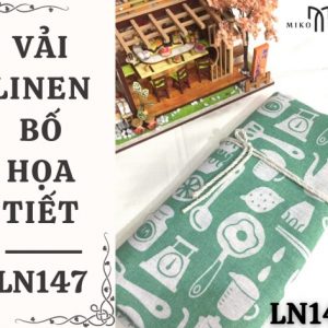 Vải linen bố họa tiết dụng cụ nhà bếp - LN147