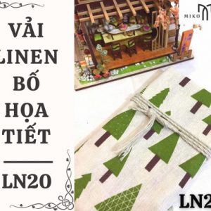 Vải linen bố họa tiết cây thông - LN20