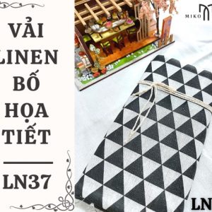 Vải linen bố họa tiết tam giác xám - LN37