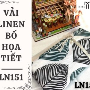 Vải linen bố họa tiết đuôi công - LN151