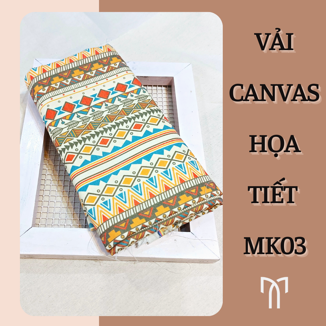 Vải canvas họa tiết thổ cẩm - made by Mikolinen