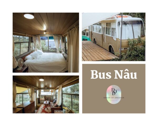 BUS NÂU - một không gian chủ đạo tone màu gỗ sẽ còn gì hợp bằng chất rèm mộc kem, Cre pic: Dream Of Dreamer Homestay